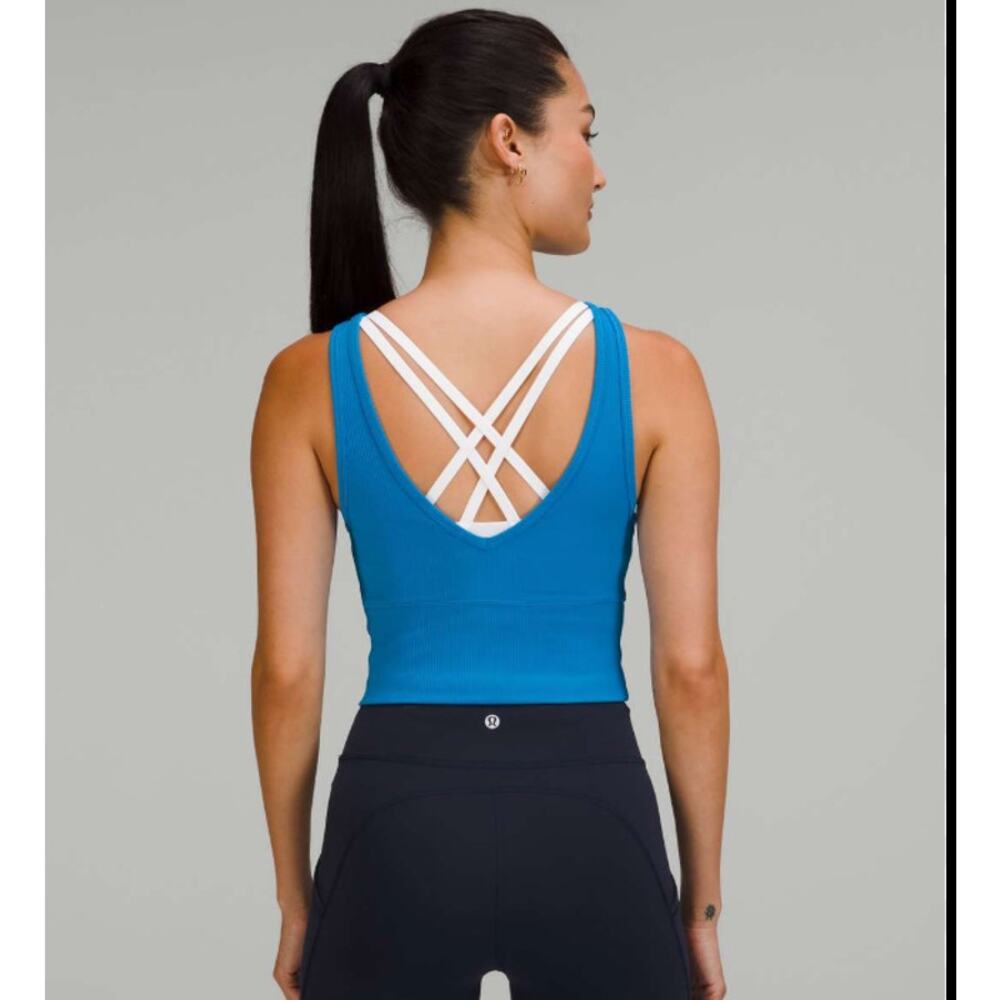 Lululemon Power Pivot Ribbed Tank Top In Poolside - Picture 3 of 4
